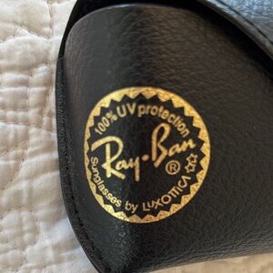 Ray-Ban Black Sunglasses Case with Gold Logo Accent